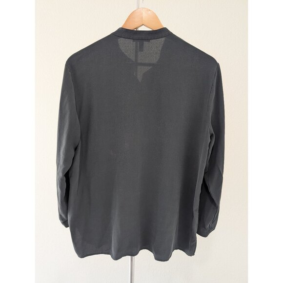 Eileen Fisher Stretch Silk Charmeuse Classic Collar Shirt - Picture 4 of 4